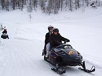 excursion with snowmobile